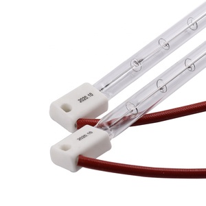 Одиночная прозрачная двухсторонняя кварцевая ИК-лампа с красным проводом 1 кВт 380 В 600 мм Инфракрасная тепловая лампа для окрасочной кабины - Product Image 3