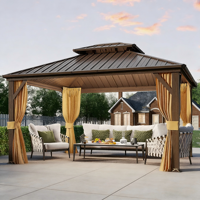 Gazebo Multifuncional para Jardín, Patio o Balcón, de Aluminio, Ecológico, Resistente a la Lluvia y con Protección UV, para las 4 Estaciones