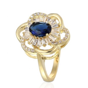 Anillo de Oro Joyería de Moda al por Mayor, Anillo Americano Chapado en Oro con Circonitas, Anillo de Oro de 18k para Mujer - Product Image 2