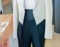 Derniers Costumes Homme Longs Croisés Sur Mesure en Laine 100% Style Italien Ivoire, Blazer de Mariage et Smokings Gris Pierre Faits Sur Mesure