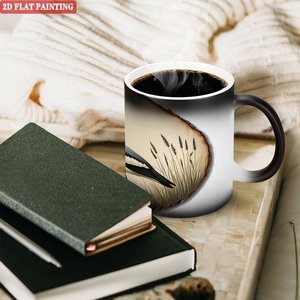Frosted Black <b>Ceramic</b> <b>Mug</b> 11oz Heat Color Changing Magic Cup Daily Morning Hydration Essential - Product Image 3