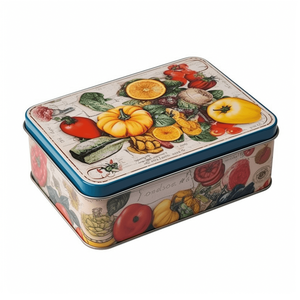 White Metal <strong>Recipe</strong> <strong>Box</strong> with Colorful Cooking <strong>Recipe</strong> Tin <strong>Box</strong> Cooking Cards Tinplate Tin <strong>Box</strong> - Product Image 5