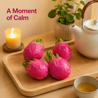 Lot de 4 balles anti-stress souple Dragon Fruit ultra-douces à écailles réalistes rose et vert, personnalisables OEM ODM pour décoration de bureau