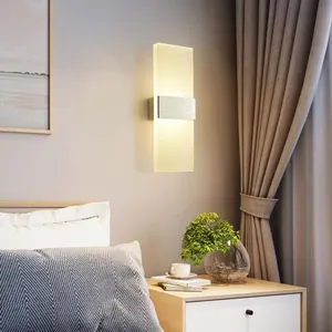 Modern Led duvar ışığı yukarı aşağı kapalı oturma odası okuma aplik led akrilik sadelik dekoratif duvar lambası
