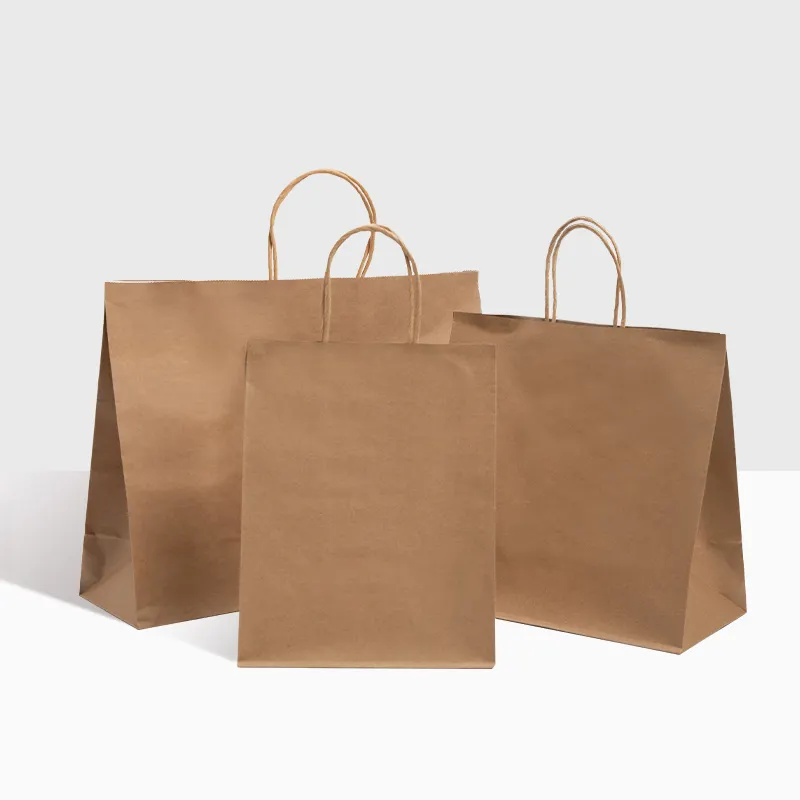 Embalaje para llevar bolsas de papel Kraft embalaje personalizado para hornear té de la leche pan postre bolsas de mano bolsa de papel Kraft