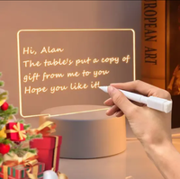 Tableau d'écriture effaçable Creative 3d Lampe DIY Plug in Switch Control LED Message Acrylique Tableau d'écriture Lumière pour Chambre