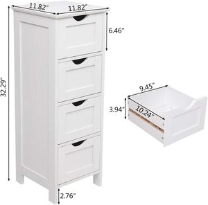 Cassettiera moderna alta in legno con 4 cassetti di grande capacità per soggiorno camera da letto - Product Image 6
