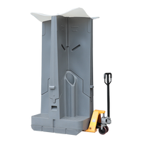 Urinoir public mobile d'extérieur Toppla au design moderne, en PEHD à 4 faces, écologique, durable et facile à installer