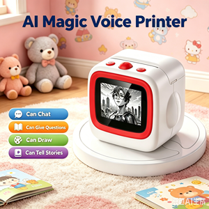 Imprimante thermique vocale IA Meta Llama : Jouet portable magique pour enfants, mini-imprimante pour chat, <span class=keywords><strong>quiz</strong></span>, dessin et impression d'histoires - Product Image 1