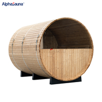 Alpha Sauna Tragbare Fass Sauna mit Umkleidekabine Outdoor 4-6 Personen Fass Sauna mit Schindeln Hot Rocks