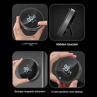 Schwarzer Runder Aufladbarer LED-Display Digitaler Rotierender Küchentimer Magnetischer Countdown-Timer für Fitness Backen Lernen