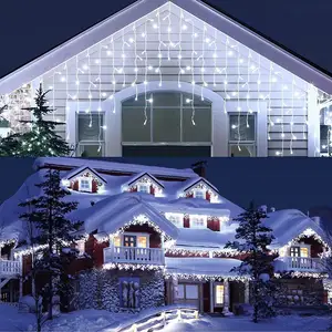 फैक्टरी 96 एल ई डी कमरे शादी गार्डन सजावट ट्विंकल स्टार क्रिसमस खिड़की दीवार आउटडोर के लिए हिमलंब पर्दा स्ट्रिंग रोशनी का नेतृत्व किया