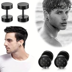 Pendientes de botón de aleación de zinc con forma de bola, joyería sencilla y moderna para hombres y mujeres, pendientes redondos de 6 mm, juego de pendientes de acero inoxidable. - Product Image 3