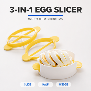 Multifunctional <b>Eco</b>-Friendly Plastic <b>Egg</b> Cutter with Nesting Base 3-in-1 Manual <b>Egg</b> Slicer for Breakfast & Meal Prep - Product Image 2