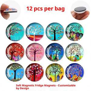 Aimants de réfrigérateur en verre cristal 3D personnalisés, design moderne, forme originale, aimant de réfrigérateur avec autocollant magnétique de haute qualité - Product Image 5