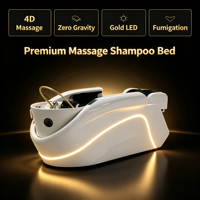Lit de spa capillaire avec bande lumineuse LED, panneau de commande numérique, boutons tactiles, fauteuil de lavage de cheveux, équipement intelligent pour salon