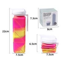 Bouteille d'eau de gymnastique personnalisée étanche portable bouteille d'eau pliable en silicone écologique en gros avec paille