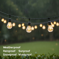 WALLSKY Plastic Solar Lichtslingers Buiten Waterdicht 2700K LED-lampen (15FT Polygon Warm Wit IP44 geclassificeerd) Valentijn