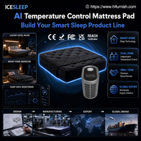 Matelas intelligent ICESLEEP à circulation d'eau, double zone de refroidissement et de chauffage, contrôlé par application/tactile/Wi-Fi/Bluetooth, design moderne pour la maison