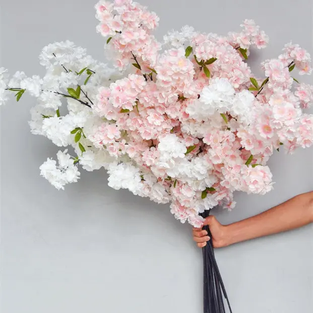 A-459 fiori di ciliegio artificiali rami di fiori di ciliegio bianchi fiori di ciliegio rosa