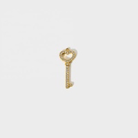 Mini bijoux accessoires acier inoxydable plaqué or 18 carats Micro incrusté Zircon coeur clé creuse pendentif à breloque géométrique pour les femmes