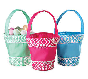 Paniers de Pâques en Toile Décorative Recyclée à Pois en Dentelle de Grande Capacité pour la Chasse aux Oeufs - Product Image 6