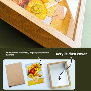 Cadre photo creux pour la Fête <span class=keywords><strong>des</strong></span> Mères, kit de matériaux DIY pour fleurs séchées, ornements, cadre photo, activités créatives, ensemble cadeau fait main - Product Image 3