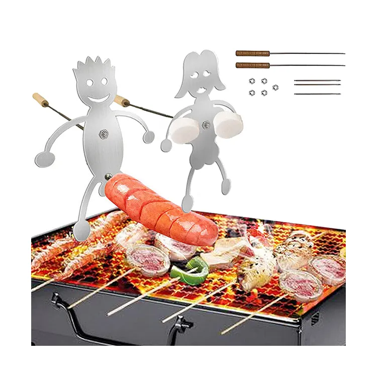 Mydays Gậy BBQ Nướng Lửa Hình Cắm Trại Cho Nam Nữ Bằng Thép Không Gỉ Hạng Nặng Di Động Cho Vườn Ngoài Trời