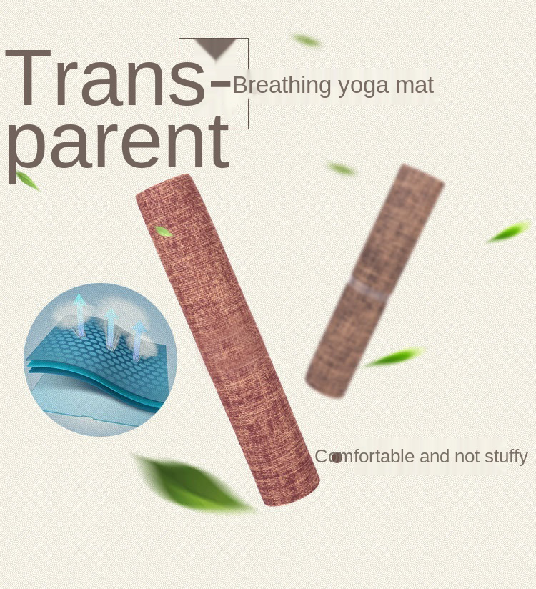 Shengde PVC Yoga Mat, Natural Fiber Hemp Jute Yoga Mat
