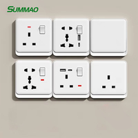 Prise murale standard britannique Hong Kong 13A à trois trous avec interrupteur, panneau de prises EU, allemandes, françaises, 146 double multifonction avec ports USB