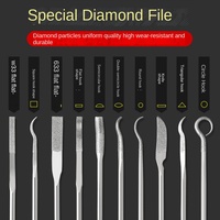 Jeu de couteaux à lime diamantée 150 mailles industrielles assorties d'outils de bricolage de forme spéciale coude plat Triangle petit revers moule en plastique Jade