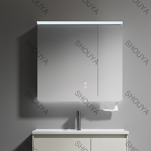 Meuble-lavabo mural en contreplaqué pour <span class=keywords><strong>salle</strong></span> <span class=keywords><strong>de</strong></span> <span class=keywords><strong>bain</strong></span> avec vasque et <span class=keywords><strong>miroir</strong></span> LED – Vente en gros - Product Image 5
