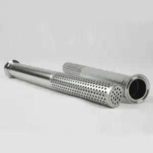 Topep OEM/ODM hot sale customized stainless steel filter element 38*51*350 with quick open interface and punch plate skeleton