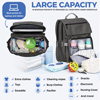 Sac à dos à langer portable personnalisé en Oxford 300D imperméable de 26 L avec matelas à langer