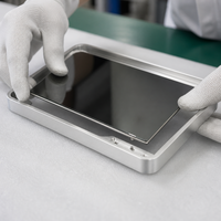 Cadre d'affichage LCD en alliage d'aluminium sur mesure, bordure brossée argentée de précision pour thermostat et régulateur de température