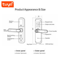 Cerradura Inteligente Tuya WiFi con Huella Dactilar, Contraseña Digital, Tarjeta IC, Entrada sin Llave, Cerradura Electrónica para Hogar y Oficina PST-HR01