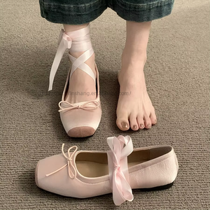 Women's French Style Round-Toe Ballet Flats <b>Shoes</b> Chunky Loafers for Summer - Product Image 2