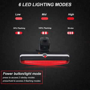 Feu vélo rouge à led, nouveau <span class=keywords><strong>design</strong></span> 2020, ensemble éclairage avant et arrière pour bicyclette - Product Image 3