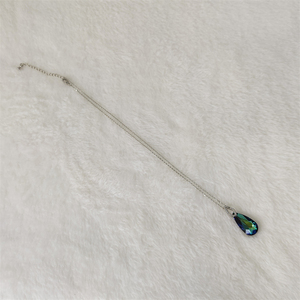 Venta caliente tibetano plata circón minimalista suéter cadena Figaro cadena gota de agua colgante collar Unisex - Product Image 5