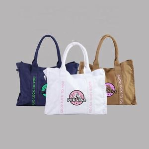 Sac de shopping personnalisé élégant en tissu épais de 16 oz, grand sac fourre-tout en toile pour femmes avec poignées et fond robustes - Product Image 1