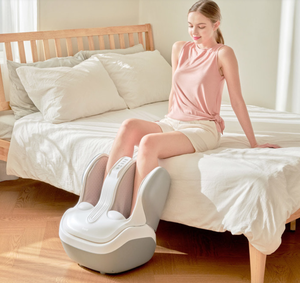 New Tapping Deep Kneading Terapia <span class=keywords><strong>Shiatsu</strong></span> Imprensa Ar Aquecido Rolamento Vibração Reflexologia Pé E Bezerro Massageador Máquina - Product Image 1