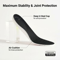Semelles intérieures en PU à haute élasticité avec coussin d'air, amortissantes, pour le sport, découpables, avec talonnette en U, Plantillas Para Zapatos