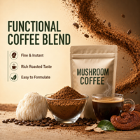 Mélange de poudre d'extraits de plantes 10 en 1 aux champignons, Crinière de lion, Reishi, Chaga, Cordyceps, Café instantané aux champignons, Marque privée, OEM, Personnalisé