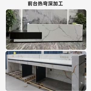 Jaberly Custom Slab Reception <b>Desk</b> Hot Bending Process Office Use - Product Image 1