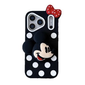 Coque de téléphone en silicone motif chat mignon 3D avec nœud papillon et Mickey pour iPhone 17 Air, 16, 15 Pro Max, 14, 13 – Vente en gros - Product Image 6