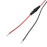 16AWG penguncian DC 5521 kabel daya steker jantan dengan kabel Sekring pegas ekor babi untuk Panel surya, mobil, aplikasi rumah
