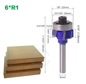Broca de enrutador de madera de 4 flautas, vástago de 6mm de L-N191-3, cortador de fresado para carpintería, cortador de bordes de cuchillo de corte R1 R2 R3 - Product Image 3