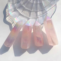 Pilier en pierre naturelle guérison Reiki, tour de cristal énergie ange Aura clair Rose Quartz pointe de cristal baguette