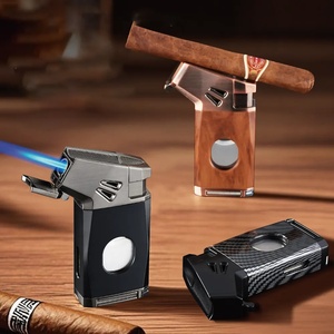 Torcia multifunzione per accendisigari di lusso con tagliasigari V supporto per accendisigari ago personalizzato stile classico - Product Image 1