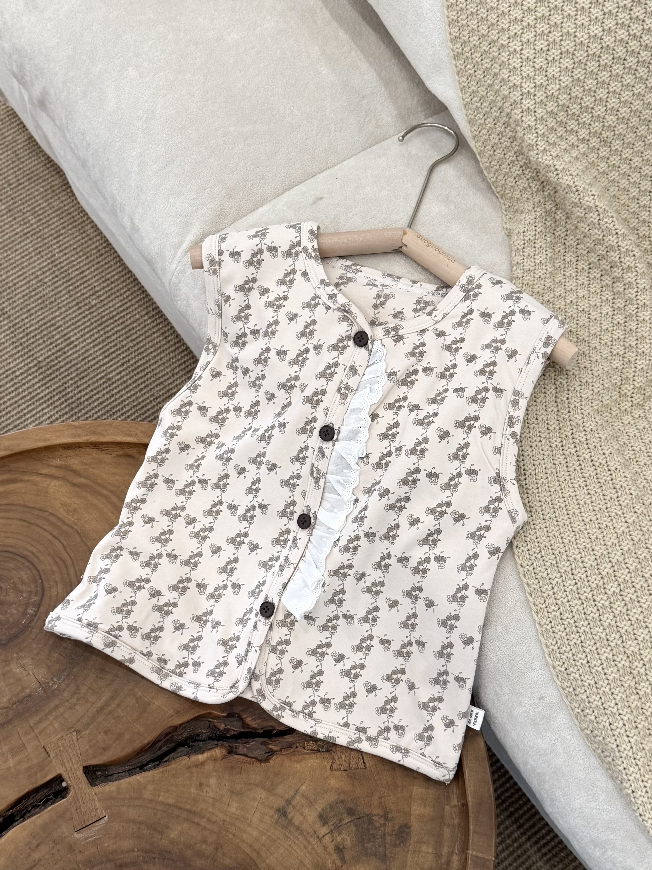 Vertical-Striped Floral Print